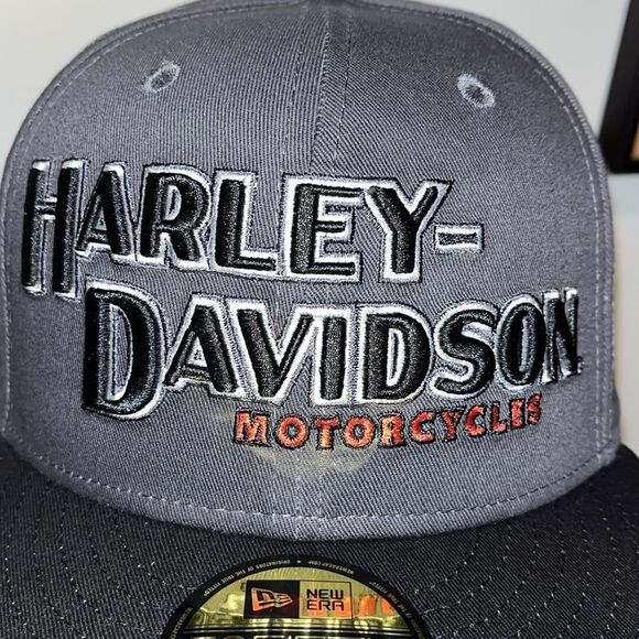 NWT Harley Davidson Motorcycle Spellout Letters Raised Letter Baseball Cap 7 5/8 - Picture 2 of 4